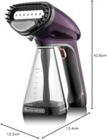 BLACK+DECKER Handheld Garment Steamer, 1500W, 21g/min Steam, 40s Fast Heat-Up, Universal Bottle Adaptor, 260ml Detachable Tank, Purple, HST1500-B5 Buy Online at Best Price in UAE - Amazon.ae - Image 3