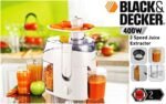 Black & Decker 400w 65mm juice extractor xl feeding chute 1.3l large pulp container, 350ml collector, stainless steel filter, for juicing fruits&vegetables easily je400-b5 2 years warranty Buy Online at Best Price in UAE - Amazon.ae - Image 4