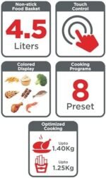 BLACK+DECKER 8-in-1 Digital Air Fryer, 4.5L Non-Stick Basket, 1500W, Rapid Air Technology, LED Touch Display, 24-Hour Delay Timer, Auto-Off Safety, Dishwasher Safe Basket – AF4510-B5 Buy Online at Best Price in UAE - Amazon.ae - Image 11