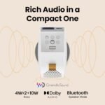 BenQ GV50 Laser Portable 1080p Projector with Built-in Battery,Google TV & Netflix,500 ANSI Lumens,4K Support, 92% REC709, 135° Ceiling Projection, 18W Bass Speaker, WiFi, USB-C, HDMI,2-Year Warranty - Image 6