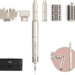 Shark FlexStyle 5-in-1 Hair Styler & Hair Dryer with Auto-Wrap Curlers, Paddle Brush, Oval Brush, Concentrator, Diffuser and Storage Case, No Heat Damage, Stone, HD440SLME, 5 Years Warranty