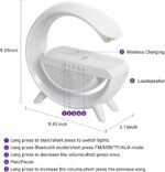 Buyntry Wireless Charger Atmosphere Lamp, G Lamp Led Table Lamp, Bluetooth Speaker, Dimmable Night Light Touch Lamp Alarm Clock with Music Sync, App Control... - Image 2