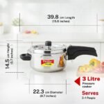 Prestige Deluxe Alpha Svachh Stainless Steel Pressure Cooker 3 Ltr | Silver - Image 4