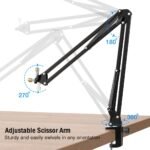FIFINE CS1 Scissor Microphone Boom Arm Stand for Gaming Recording | Podcast Mic Arm Stand,Heavy Duty clamp,3/8" to 5/8" Adapter, for Voice-over Home Office - Image 4