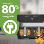 Instant Vortex Plus Dual Air Fryer 7.6L, Large Double Air Frying Drawers 8-in-1 Smart Programmes Air Fry, Bake, Roast, Grill, Dehydrate, Reheat - SyncCook... - Image 2