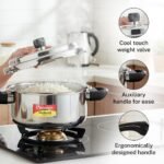 Prestige Deluxe Alpha Svachh Stainless Steel Pressure Cooker 3 Ltr | Silver - Image 2