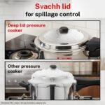 Prestige Deluxe Alpha Svachh Stainless Steel Pressure Cooker 3 Ltr | Silver - Image 3