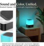 Gallstep Night Lights Bluetooth Speaker, Alarm Clock Bluetooth Speakers Touch Sensor Bedside Lamp Dimmable Multi-Color Changing Bedside Lamp, MP3 Player, Wireless with Lights - Image 2