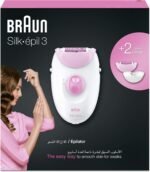Braun Silk-Epil 3 3370 Epilator With 2 Extras (Sensitive Area Cap, Massage Cap) - Image 4