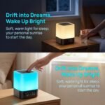 Gallstep Night Lights Bluetooth Speaker, Alarm Clock Bluetooth Speakers Touch Sensor Bedside Lamp Dimmable Multi-Color Changing Bedside Lamp, MP3 Player, Wireless with Lights - Image 3