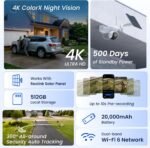 REOLINK 4K Battery Security Camera Wireless Outdoor, 20000mAh Rechargeable Battery, 500 Days Battery Life, 360° Pan Tilt Auto Tracking, Wi-Fi 6, ColorX Night Vision, Smart AI Detection, Altas PT Ultra - Image 3