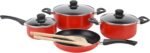 Royalford 9-Piece Non-Stick Cookware Set RF11642 Aluminum Body With 3-Layer Construction, Bakelite Handles And Glass Lid  Import as Dropshipping  Import as Affiliate