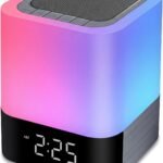 Gallstep Night Lights Bluetooth Speaker, Alarm Clock Bluetooth Speakers Touch Sensor Bedside Lamp Dimmable Multi-Color Changing Bedside Lamp, MP3 Player, Wireless with Lights