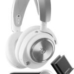 SteelSeries Arctis Nova Pro Wireless Multi-System Gaming Headset - Neodymium Magnetic Drivers - Active Noise Cancellation - Infinity Power System - Gen 2 Mic - PC, PS5, PS4, Switch, Mobile - White