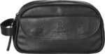 Genuine Leather Clutch Purse Wallet for Men, Travel Wrist Bag, Toiletry Bag or Multipurpose Bag - Large Size, Black