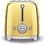 Smeg Tsf01GoUK, 50'S Retro Style 2 Slice Toaster,6 Browning Levels,2 Extra Wide Bread Slots, Defrost And Reheat Functions, Removable Crumb Tray, Gold,1 Year Warranty - Image 3