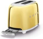 Smeg Tsf01GoUK, 50'S Retro Style 2 Slice Toaster,6 Browning Levels,2 Extra Wide Bread Slots, Defrost And Reheat Functions, Removable Crumb Tray, Gold,1 Year Warranty - Image 2