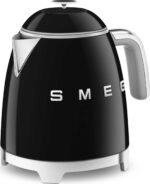 Smeg KLF05BLUK 50's Retro Style mini Kettle, 0.8 L Capacity with Water Level Indicator, 360 Swivel Base, Anti-Slip Feet, Stainless Steel, Black,1 Year Warranty - Image 2