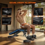 MERACH - Adjustable Weight Dumbbell Bench with Leg Extension, 990LBS Capacity Foldable Workout Bench for Home Gym - Black&Blue - Image 2