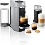 Nespresso VertuoPlus Deluxe Coffee and Espresso Machine by DeLonghi with Aeroccino Milk Frother, Silver