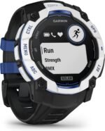GARMIN Instinct® 3 –50 mm, Whitestone with Black/Bolt Blue Silicone Band | Solar Smartwatch with Unlimited Battery Life | Rugged Design, Built-in Flaslight,... - Image 4