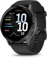 GARMIN Venu 4-45mm, Slate with Black | AMOLED GPS Smartwatch with Up to 12 Days of Battery Life | Advanced Health & Fitness Features | Bright LED Flashlight, Advanced Sleep Tracking