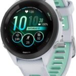 Garmin Forerunner 265S Running Smartwatch for Unisex, 42 mm Size, Whitestone/Neo Tropic