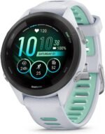 Garmin Forerunner 265S Running Smartwatch for Unisex, 42 mm Size, Whitestone/Neo Tropic