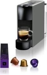 Nespresso Essenza Mini Coffee Machine by Nespresso - Modern Grey Design, Compact Automatic Brewing, UAE Version