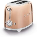 Smeg TSF01RGUK, 50's Retro Style 2 Slice Toaster,6 Browning Levels,2 Extra Wide Bread Slots, Defrost and Reheat Functions, Removable Crumb Tray,Rose...