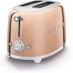 Smeg TSF01RGUK, 50's Retro Style 2 Slice Toaster,6 Browning Levels,2 Extra Wide Bread Slots, Defrost and Reheat Functions, Removable Crumb Tray,Rose...
